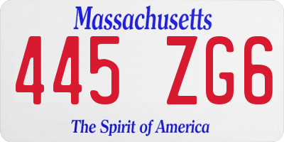 MA license plate 445ZG6
