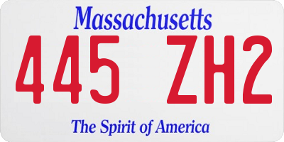 MA license plate 445ZH2