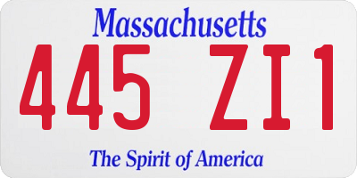 MA license plate 445ZI1