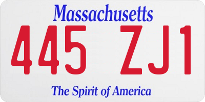 MA license plate 445ZJ1