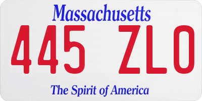 MA license plate 445ZL0