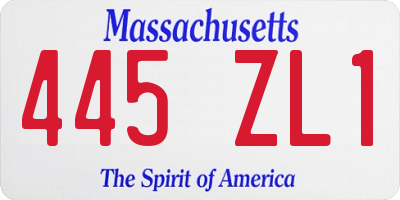MA license plate 445ZL1