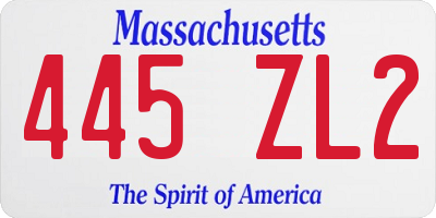 MA license plate 445ZL2