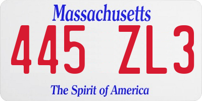 MA license plate 445ZL3