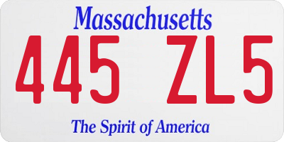 MA license plate 445ZL5