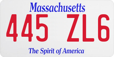 MA license plate 445ZL6