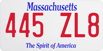MA license plate 445ZL8