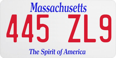 MA license plate 445ZL9