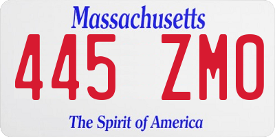 MA license plate 445ZM0