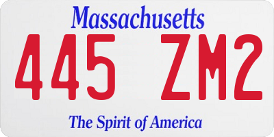 MA license plate 445ZM2