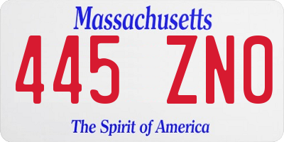 MA license plate 445ZN0