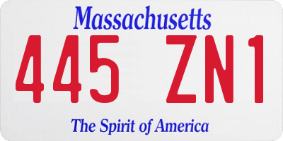 MA license plate 445ZN1