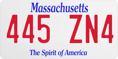 MA license plate 445ZN4