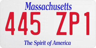 MA license plate 445ZP1