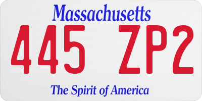 MA license plate 445ZP2