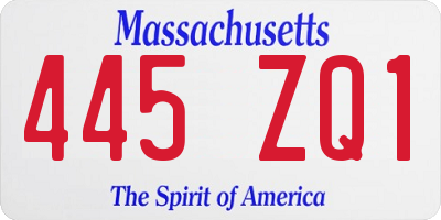 MA license plate 445ZQ1