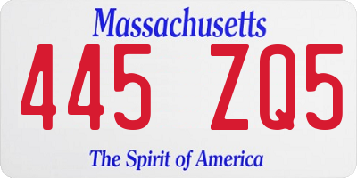 MA license plate 445ZQ5