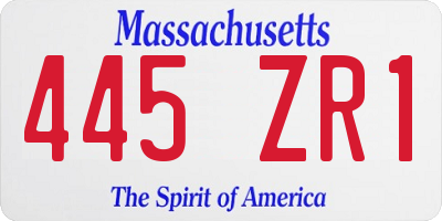 MA license plate 445ZR1