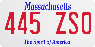MA license plate 445ZS0