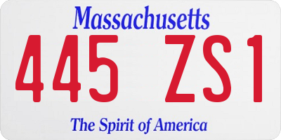 MA license plate 445ZS1
