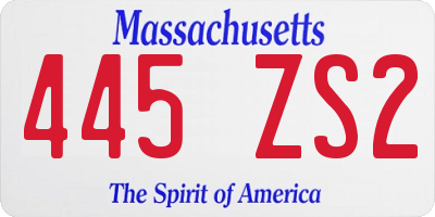 MA license plate 445ZS2