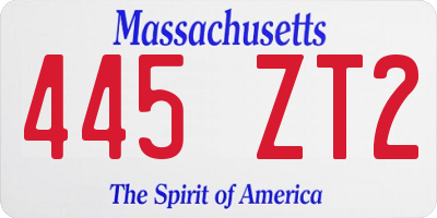 MA license plate 445ZT2