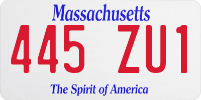 MA license plate 445ZU1