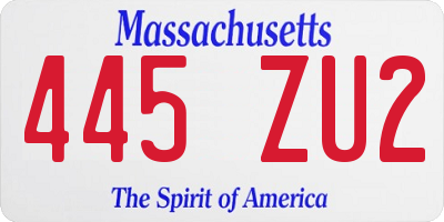 MA license plate 445ZU2