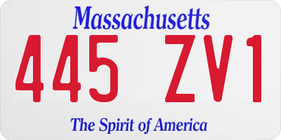 MA license plate 445ZV1