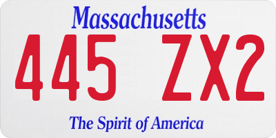 MA license plate 445ZX2