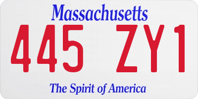 MA license plate 445ZY1