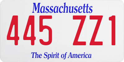MA license plate 445ZZ1