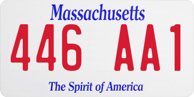 MA license plate 446AA1