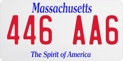 MA license plate 446AA6