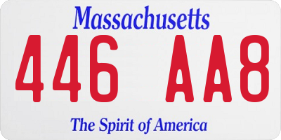 MA license plate 446AA8