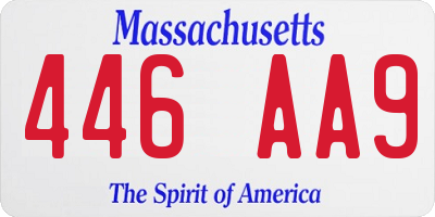 MA license plate 446AA9