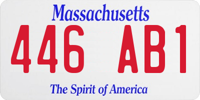 MA license plate 446AB1