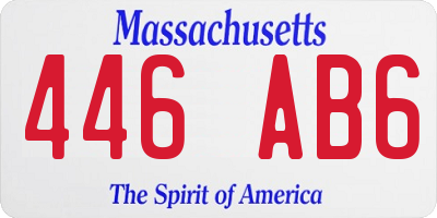MA license plate 446AB6
