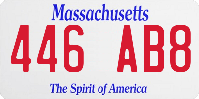 MA license plate 446AB8