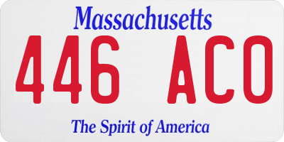 MA license plate 446AC0
