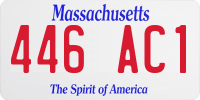 MA license plate 446AC1