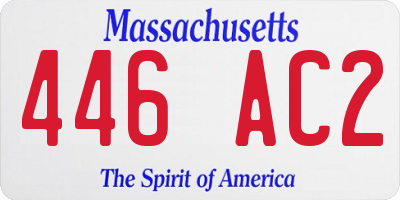 MA license plate 446AC2
