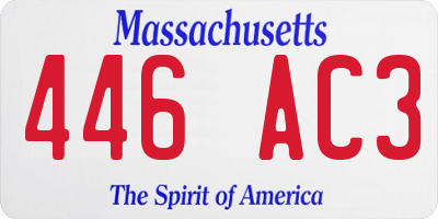 MA license plate 446AC3