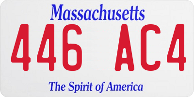 MA license plate 446AC4