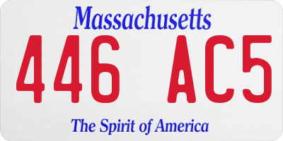 MA license plate 446AC5
