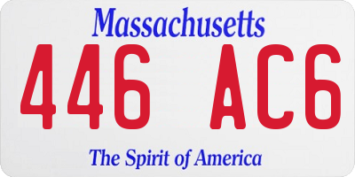 MA license plate 446AC6