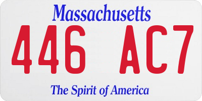 MA license plate 446AC7
