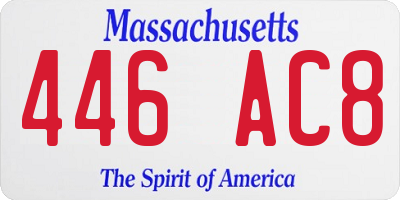 MA license plate 446AC8