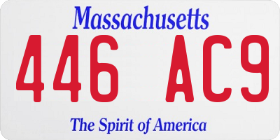 MA license plate 446AC9