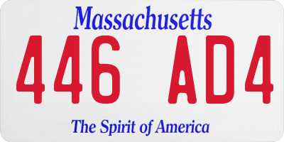 MA license plate 446AD4